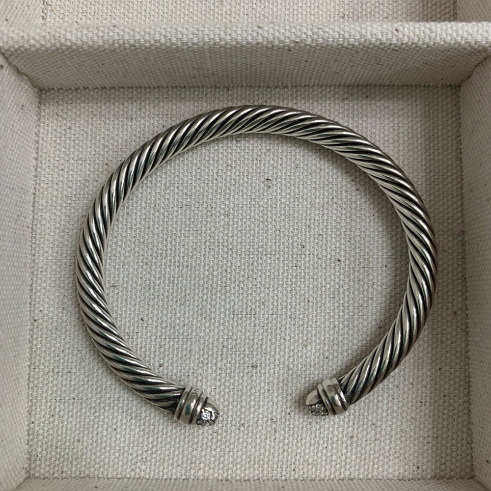 David Yurman Classic Cable Bracelet with Pave Diamonds 5mm